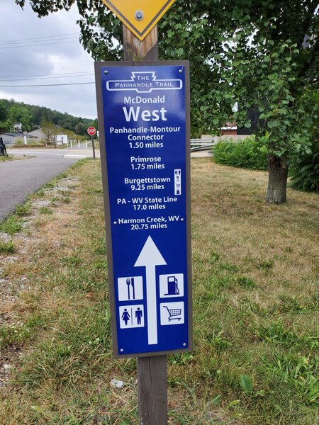 Right past the town of McDonald. Thank you to the association who puts information signage on the trail and maintains it!