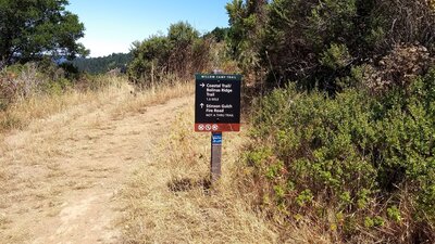 Willow Camp Fireroad changes to Willow Camp Trail and bikes are not allowed.