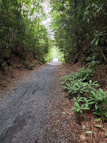 Approach to one of the many bridges in this section.