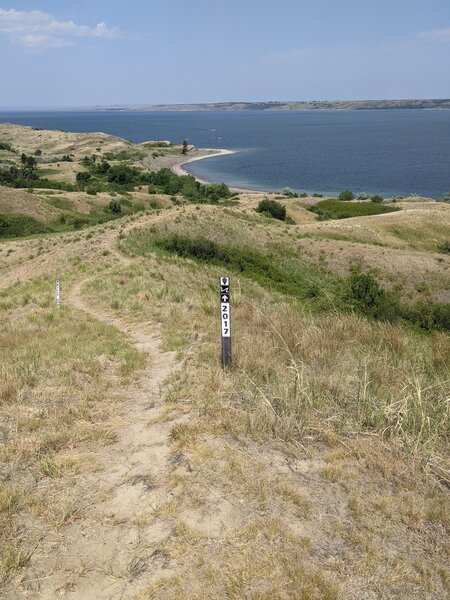 Trail on ridge.