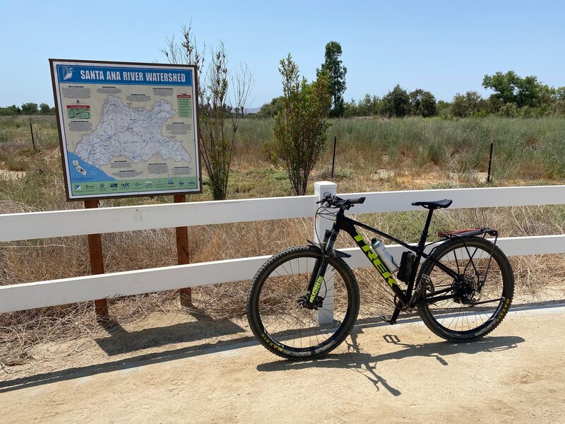 Santa Ana River Watershed information board.