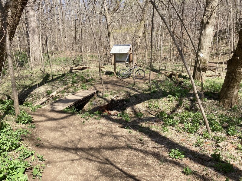 Info booth and bridge.