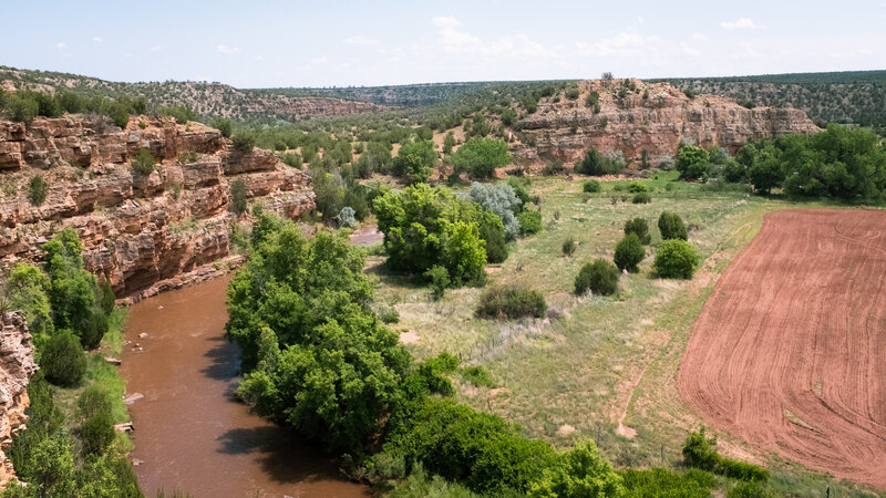 The Pecos River running past Cerito.