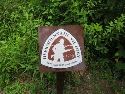 A plaque marking a section of the Overmountain Victory National Historic Trail.