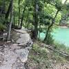 Overlooking Beaver lake on Karst Trail.