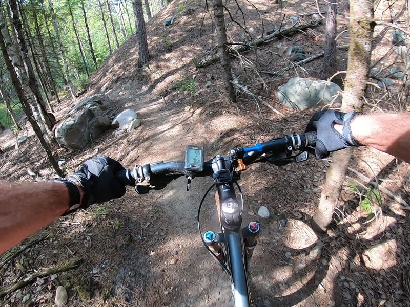 Rounding some rocks near the top of GRIMBA G.O.A.T.