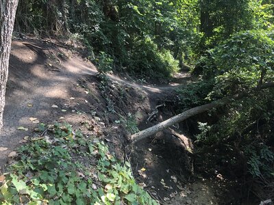 Tough climb next to a deadly drop off.