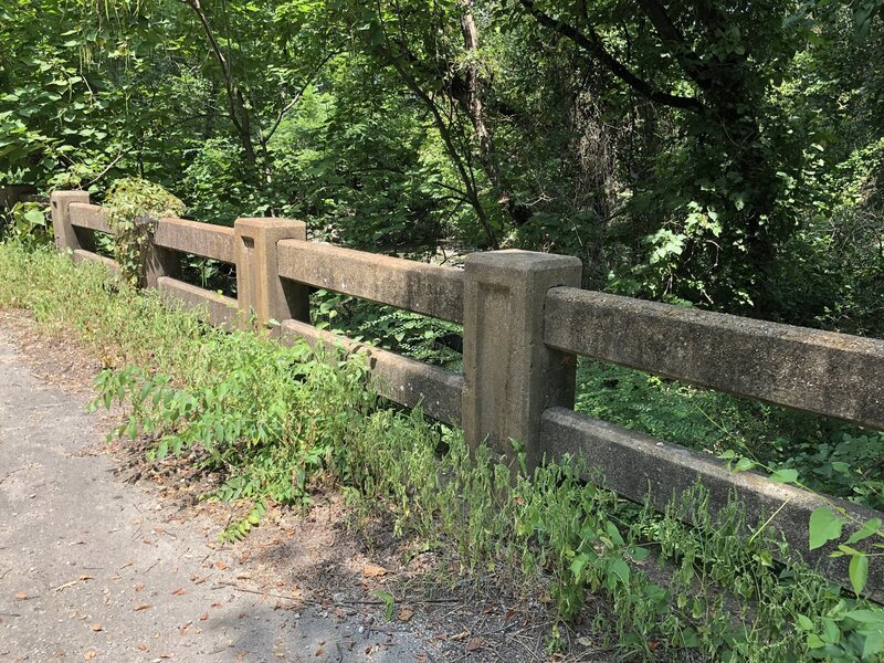 One of two bridges along abandoned road. These look to be from the 1930s.