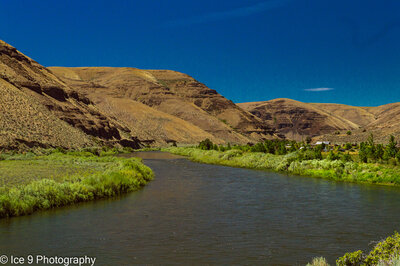 Looking back upstream to the Lone Fir Campground at Cottonwood Canyon State Park,  from the beginning of the Pinnacles Trail