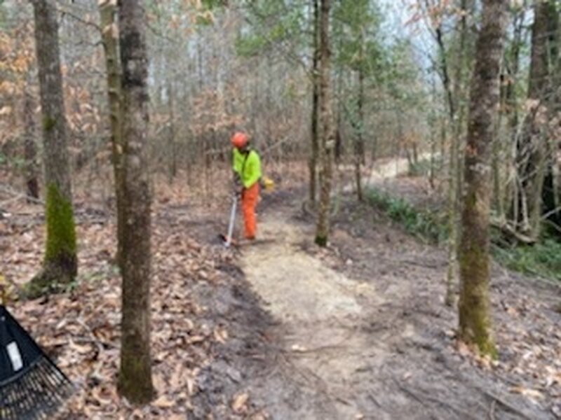 Trail construction process.