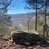 Rock bench overlooking the Archey Fork River.