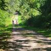 majority of the trail is a wide gravel path