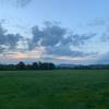 Dusk at the south end of the hay field.