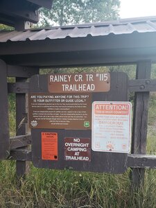 Rainey Creek Trailhead Sign