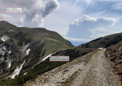 The old military trail to Bocchetta del Coal Santo and further to Passo del Camino
