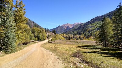 Along the road, 124, just north of La Plata City campground.