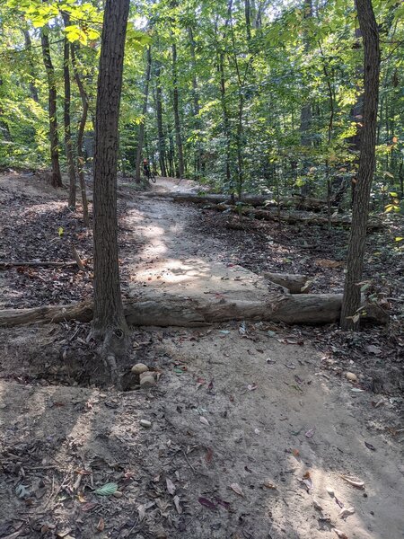 Drops leading to a steep faced tabletop.