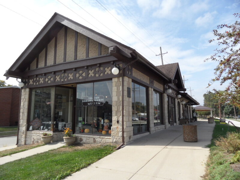 Villa Park Historical Society (formerly train station) located on Illinois Prairie Path - Main Stem 0.1 mile south of the Great Western Trail at 220 S. Villa Ave., Villa Park, IL.