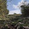 The steep and rocky trail up to the remains of Malga La Pra (elev. 1.070m)