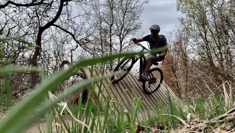 Riding the wooden berm