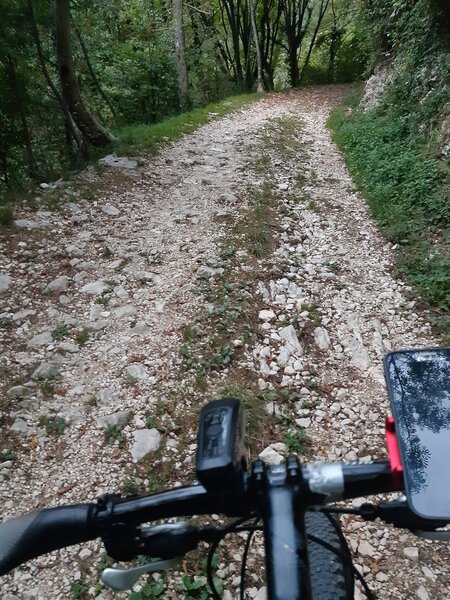 Mulattiera del Covolo (Sentiero #105):  the doubletrack in the lower part (elev. 700m)