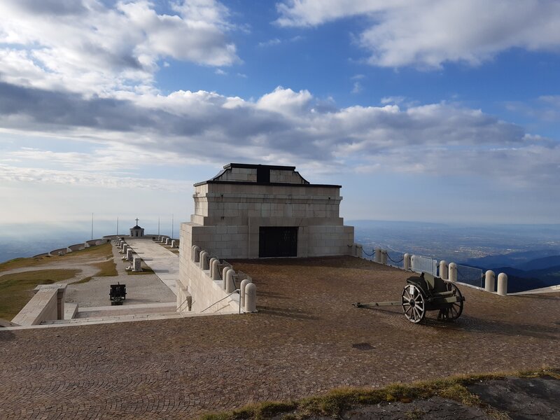 A military shrine at the top of Monte Grappe (elev. 1,776m), built in 1935 by Mussolini-fascists (No cycling here!)