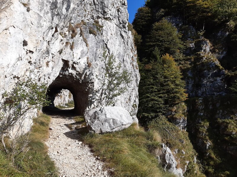 Boccaor Trail (part of Sentiero #152):  the second tunnel, starting from the west