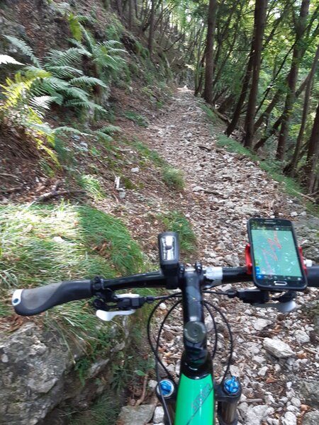 Sentiero #153: smaller stones in the lower and easier part of the trail