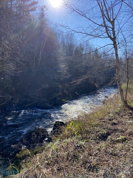 A short walk down from the bike trail gives some excellent views of the river and rocks on the opposite shore.