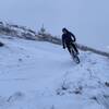 Winter riding on the berm hill