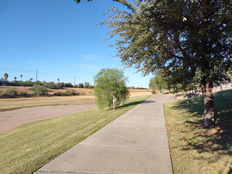 View of Thunderbird Paseo trail from the 67th Ave and W Jamaica Drive parking lot.