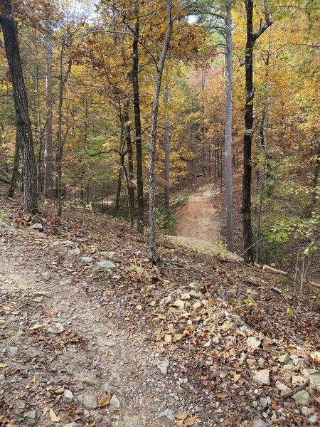 Looking down on Lucky 13 from the Water Works trail.