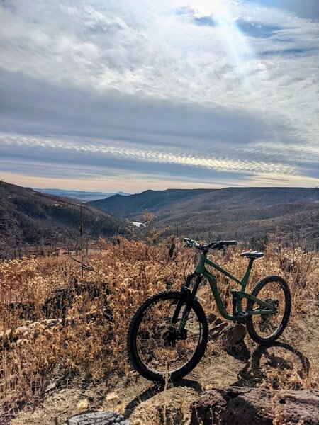 Views back down the canyon from near the top of Ponderosa Trail