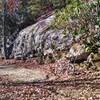 Rocky outcrop along trail.