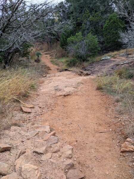 Early downhill section of gneiss granite.