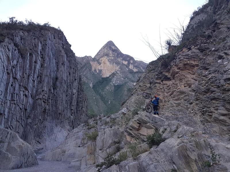 Descending "Escaleras" canyon.