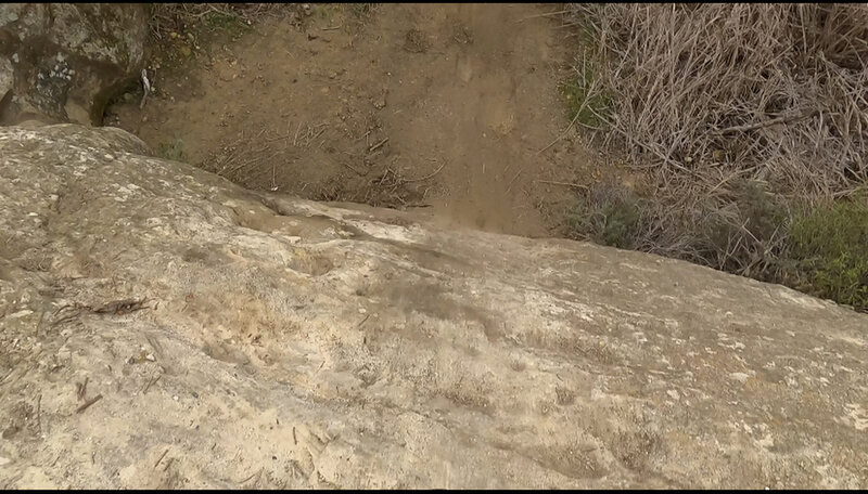 The steep roller at the end of the trail.