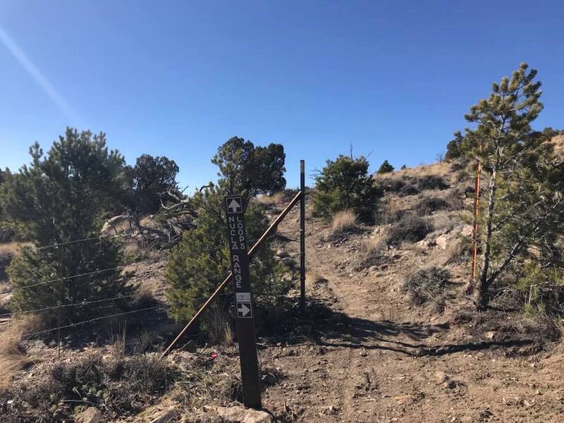 The entrance to the Nucla Range Loops off the Paradox Trail near the trailhead parking area.