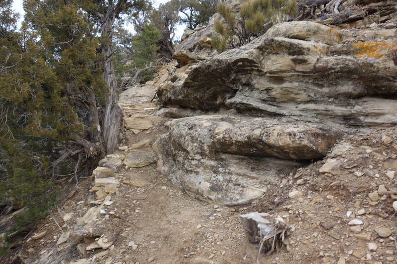 The short technical section heading down to the west saddle.