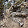 The short technical section heading down to the west saddle.