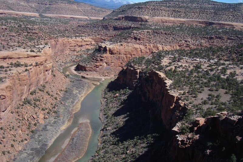 Overlooking the confluence of the San Miguel and Dolores Rivers.