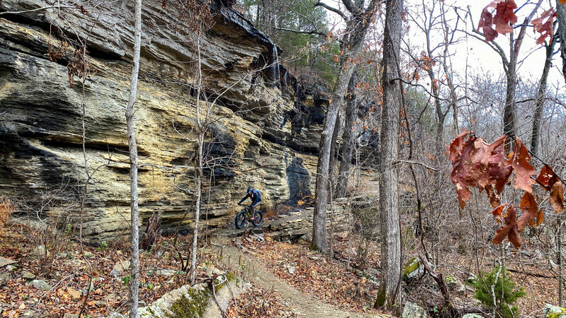 Devil's Racetrack - riding along the wall getting a little shower along the way...