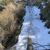 A lot of January snow/ice on north slopes of Strawberry Peak.