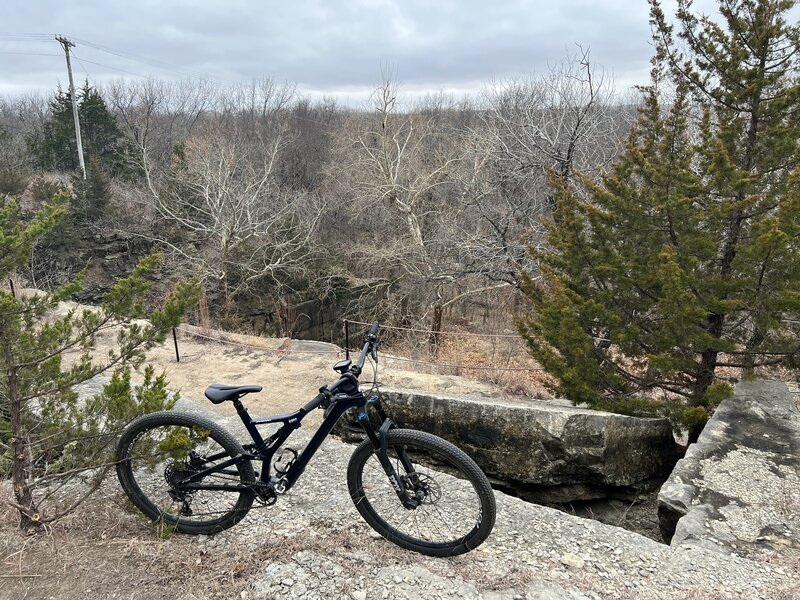 Quarry overlooking the riverbottom trail.