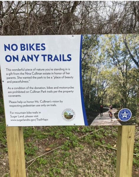 The end has come. After thousands of hours of trail building and maintenance by mountain bikers, the city of Sugar Land has decided to close all trails at Cullinan Park to mountain bikes. Let's remember those good times. Goodbye, Cullinan.