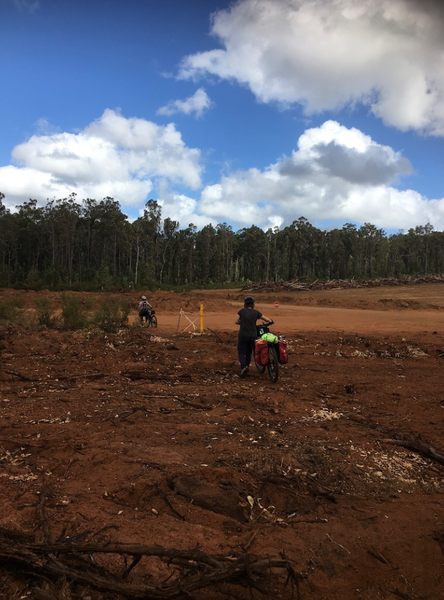 Rare opportunity to be permitted to see the effects of bauxite mining (Munda Biddi trail between Bidjar Ngoulin and Lake Brockman).