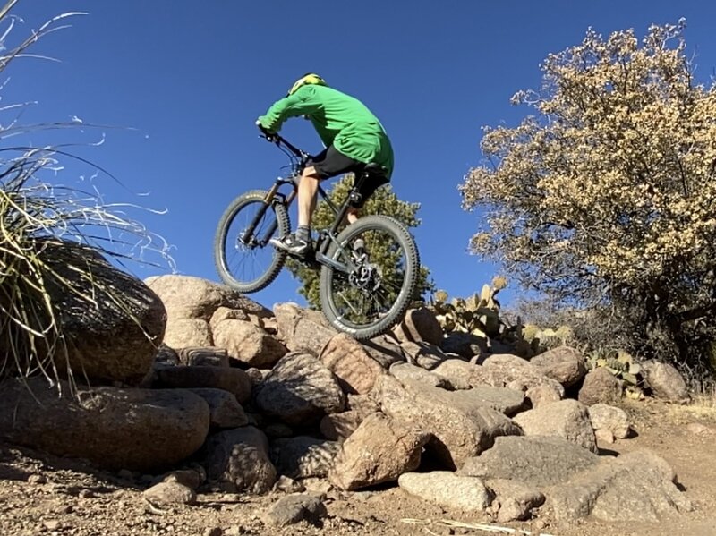 Rock ramp by wilderness boundary