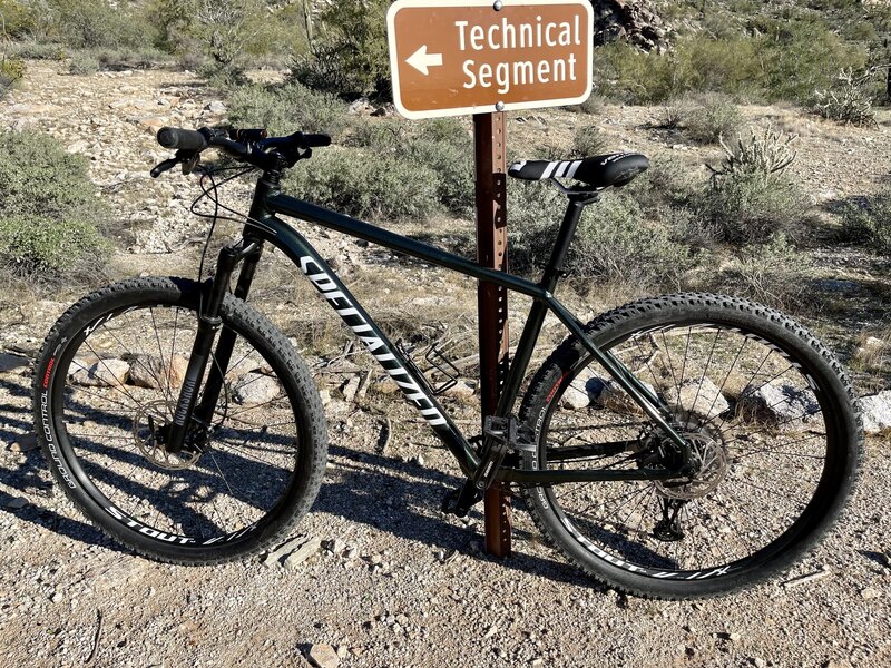 This trail is awesome! some uphill climbs and tech, but also a few downhill areas. The end of the trails flows really well to the parking areas. Such a beautiful and remote trail when there are no competitions being held.