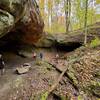 Riders on the Archers Fork Loop Trail stop to check out the Great Cave!