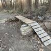 Wooden feature on the Sidewinder Trail in Clinkenbeard Park.